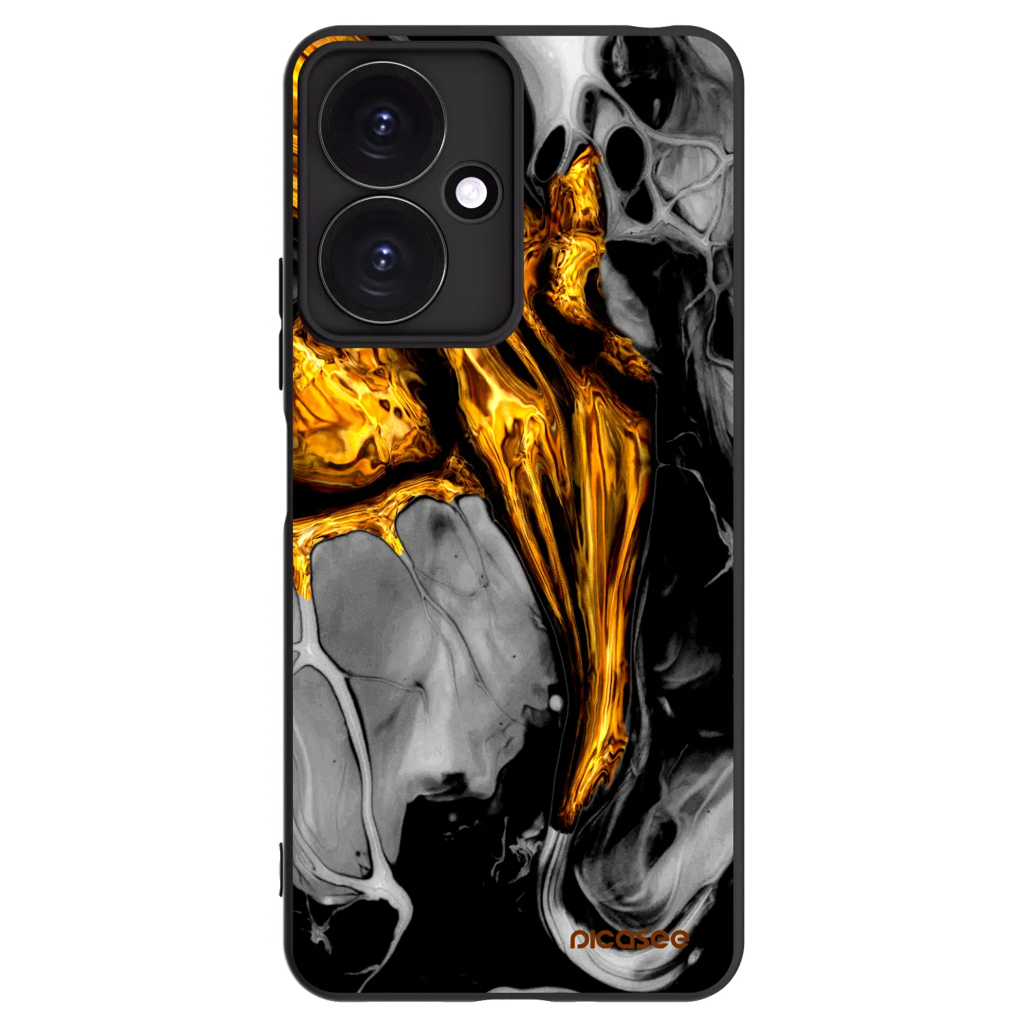 Picasee crna silikonska maskica za Xiaomi Redmi 13C 5G - Black Gold
