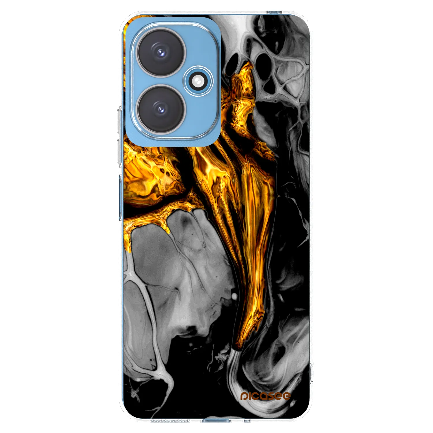 Picasee silikonska prozirna maskica za Xiaomi Redmi 13C 5G - Black Gold