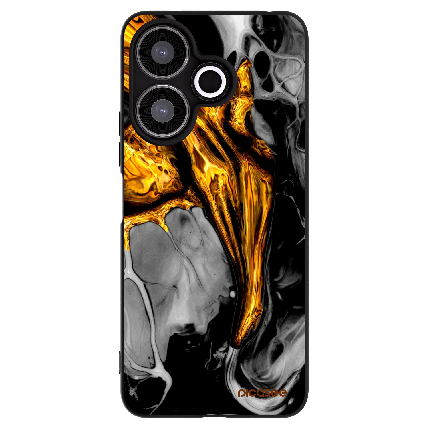 Picasee crna silikonska maskica za Xiaomi Redmi 13 4G - Black Gold