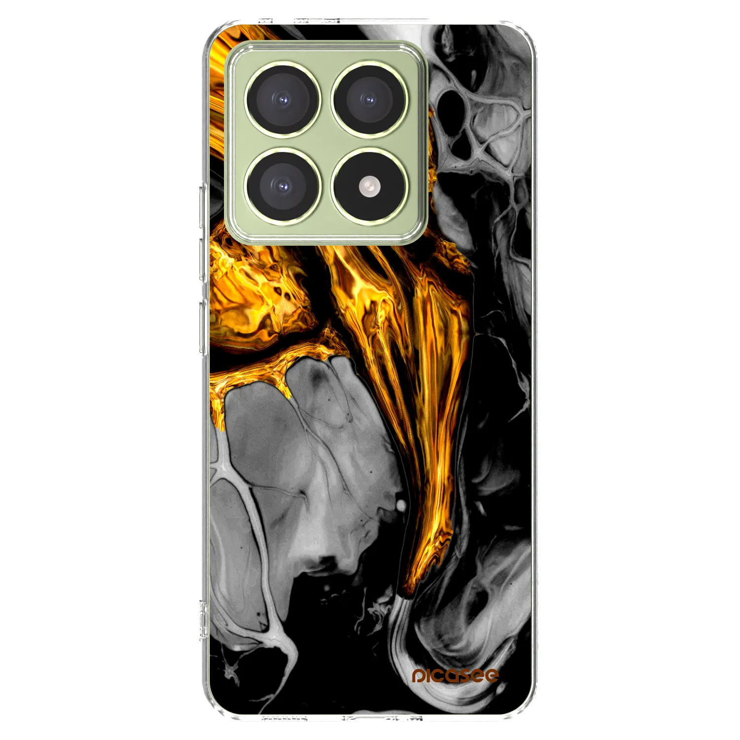 Picasee silikonska prozirna maskica za Xiaomi 14T - Black Gold