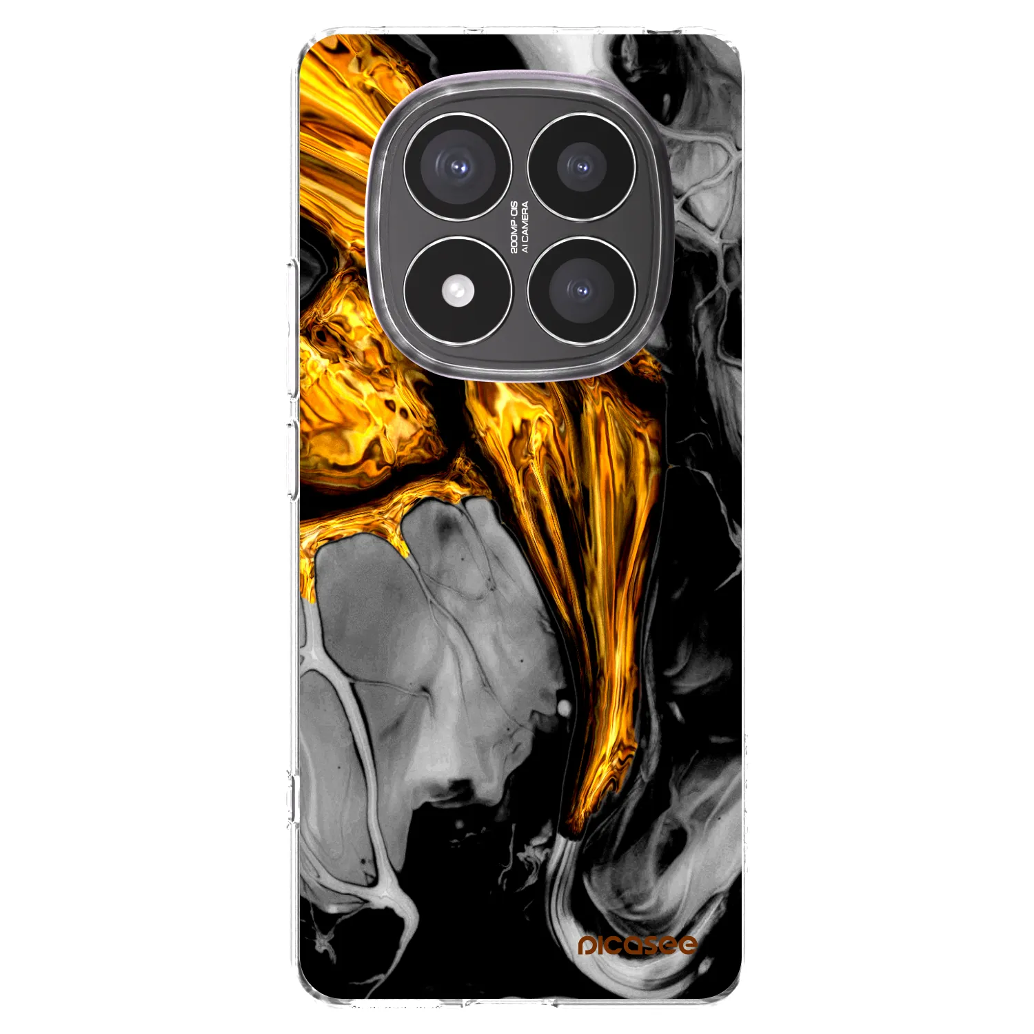 Picasee silikonska prozirna maskica za Xiaomi Redmi Note 14 Pro+ 5G - Black Gold