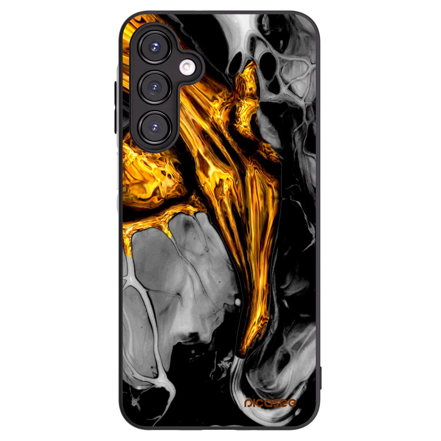 Picasee crna silikonska maskica za Samsung Galaxy A16 5G - Black Gold