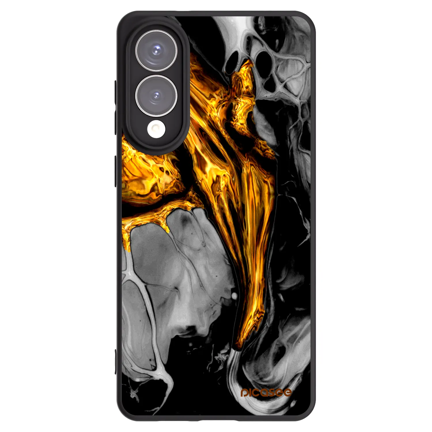Picasee crna silikonska maskica za Samsung Galaxy S25 Edge 5G - Black Gold