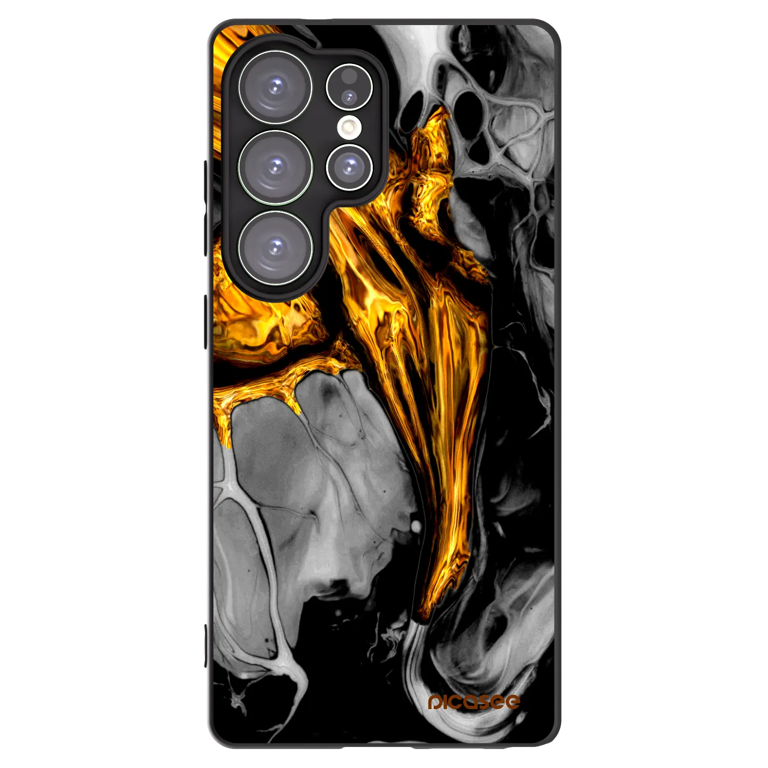Picasee crna silikonska maskica za Samsung Galaxy S25 Ultra 5G - Black Gold