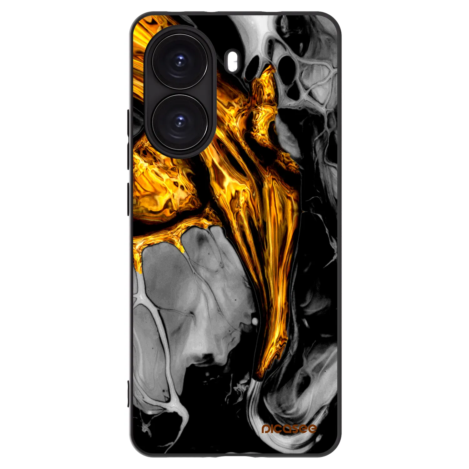 Picasee crna silikonska maskica za Xiaomi Poco X7 Pro 5G - Black Gold