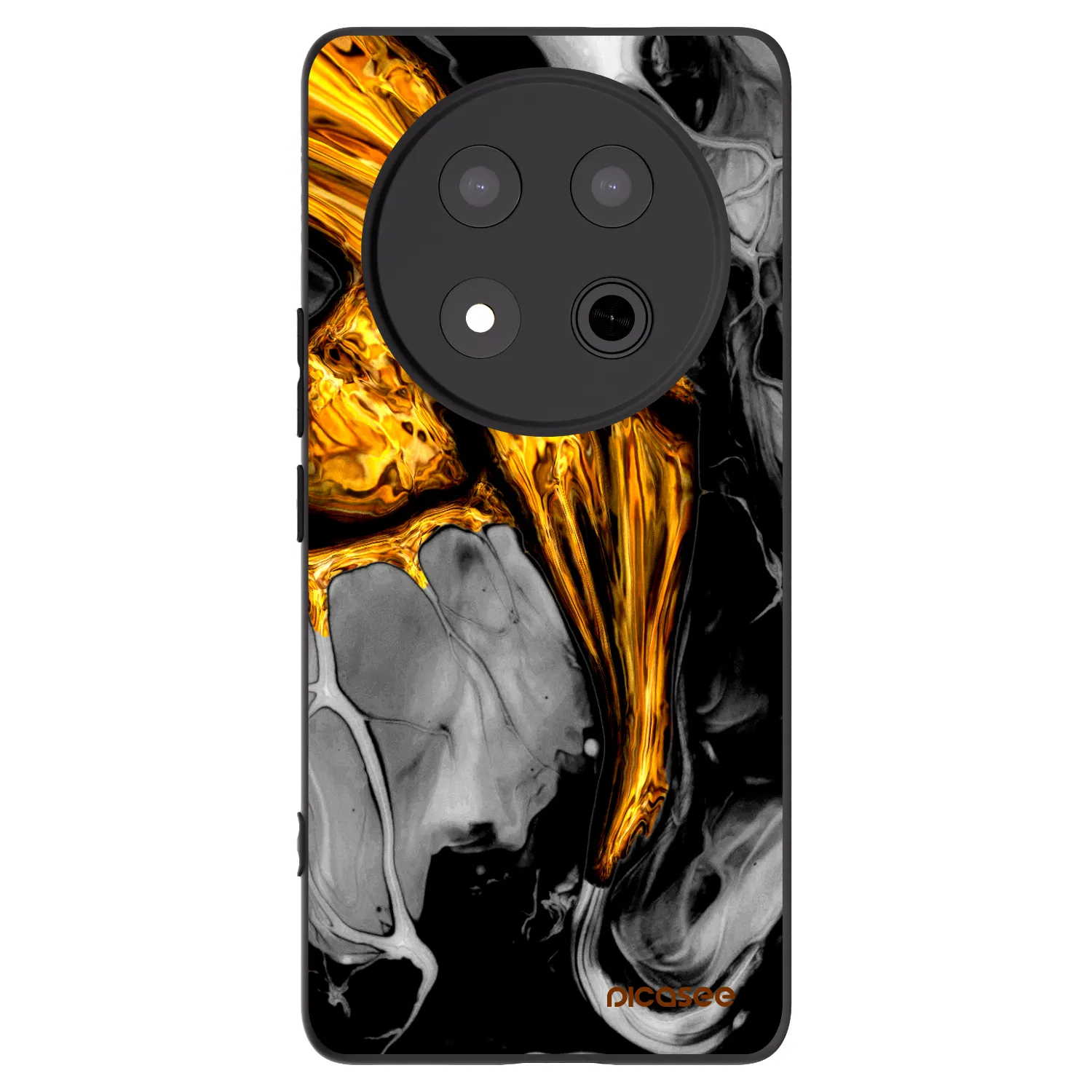 Picasee crna silikonska maskica za Honor Magic7 Lite 5G - Black Gold