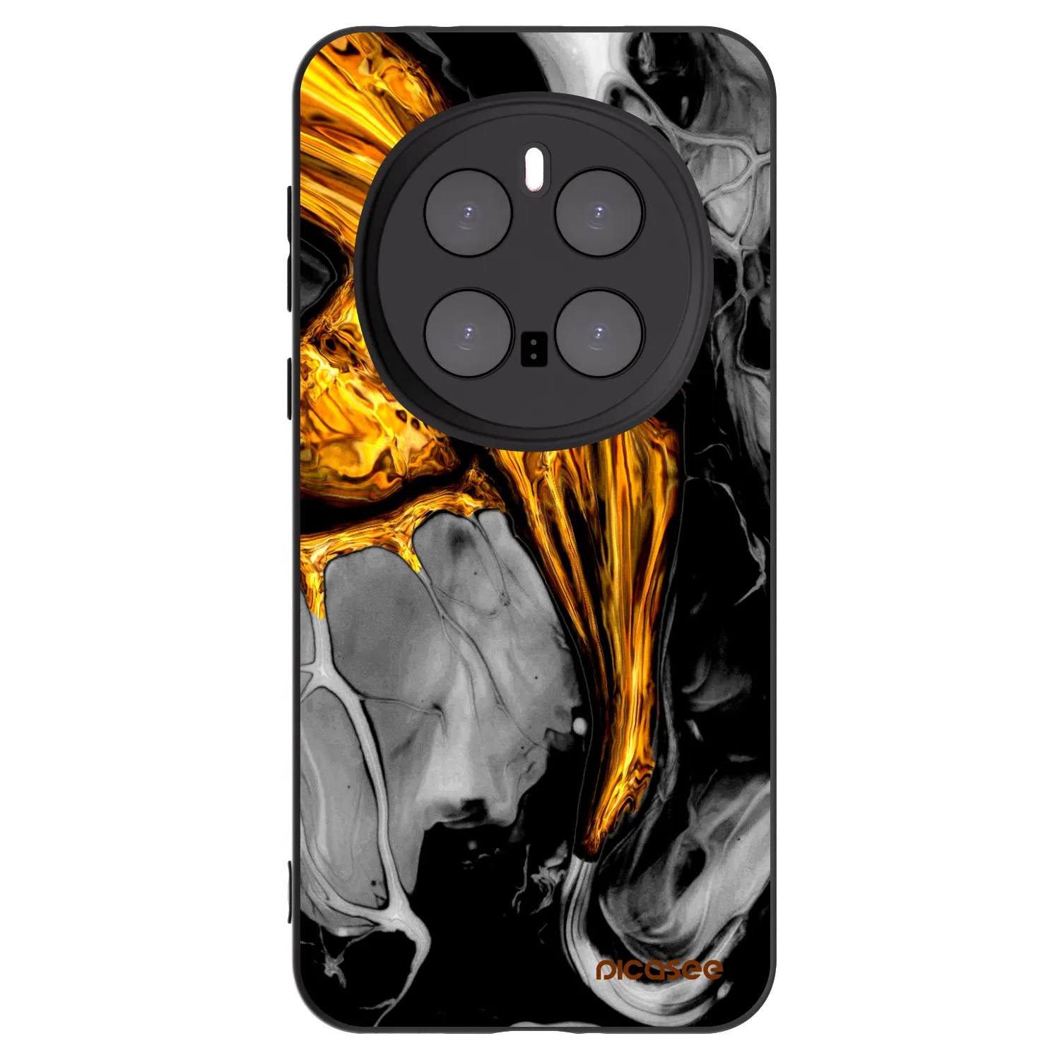 Picasee crna silikonska maskica za Honor Magic7 Pro 5G - Black Gold