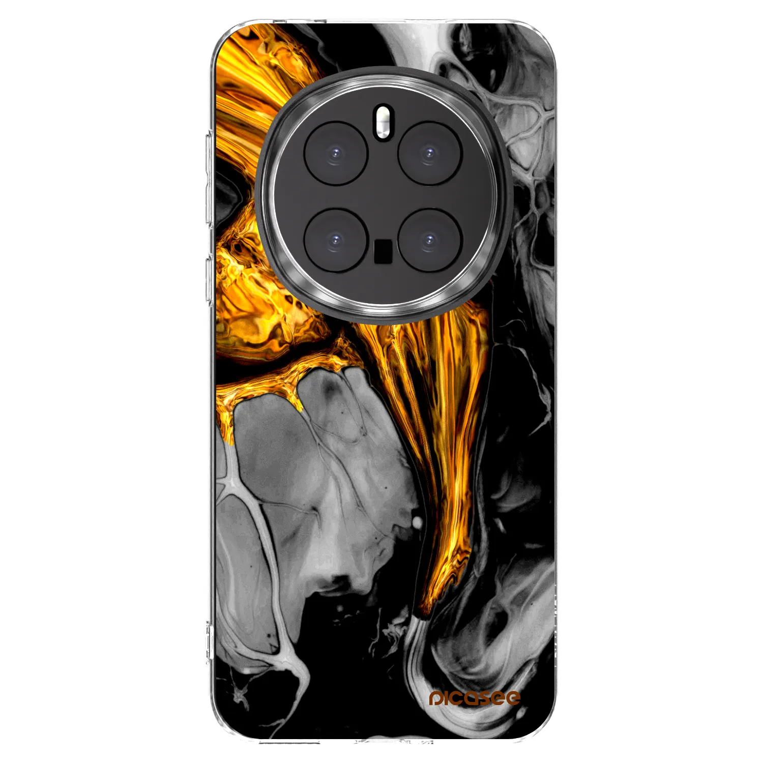 Picasee silikonska prozirna maskica za Honor Magic7 Pro 5G - Black Gold