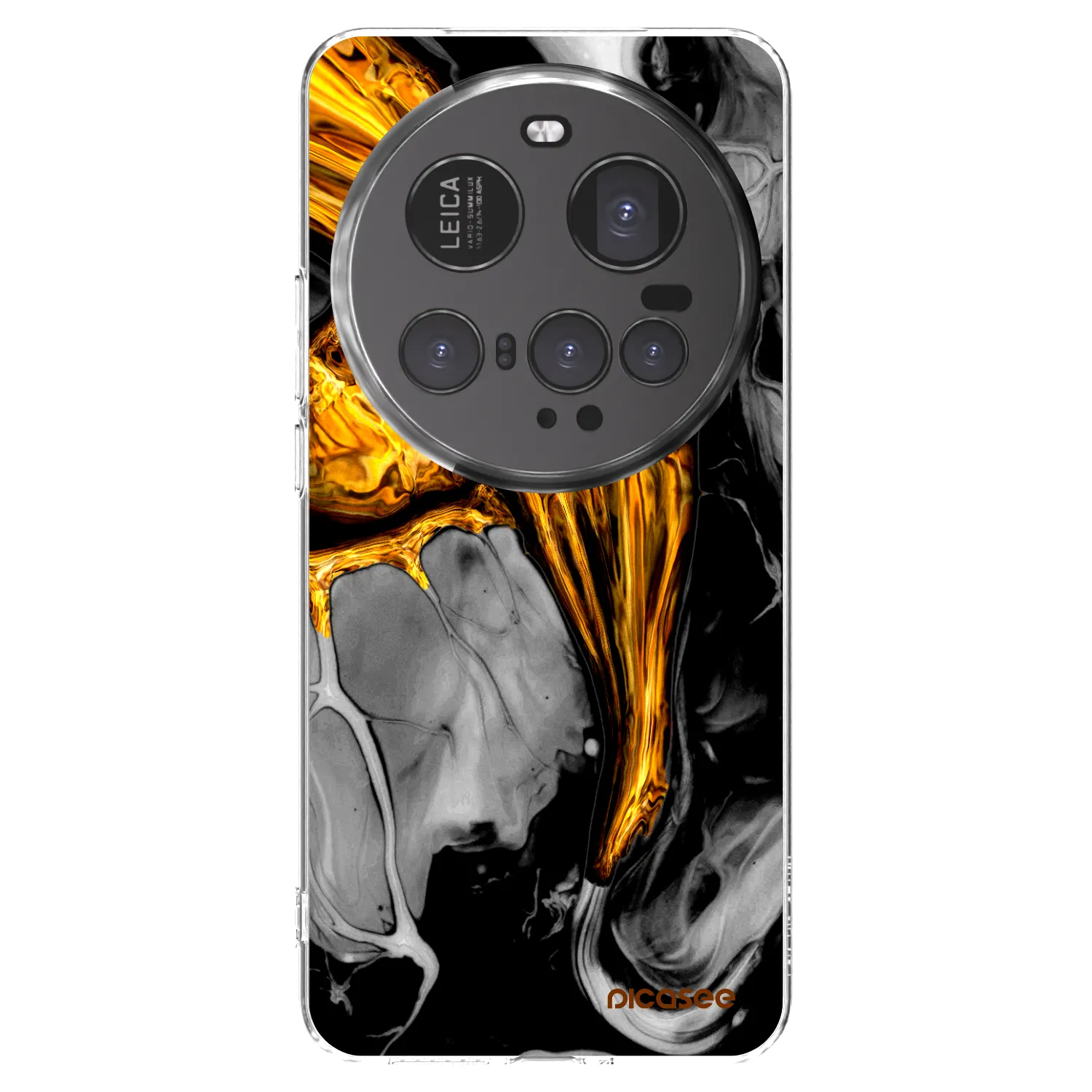 Picasee silikonska prozirna maskica za Xiaomi 15 Ultra - Black Gold