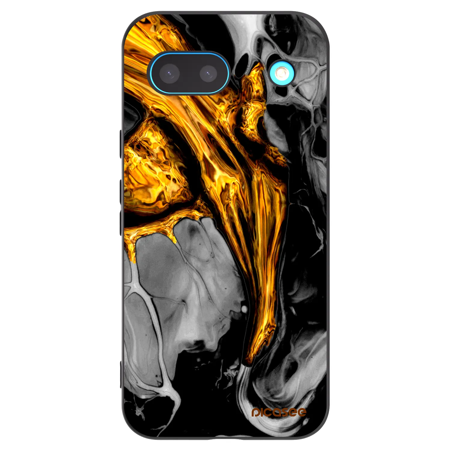Picasee crna silikonska maskica za Google Pixel 8 - Black Gold