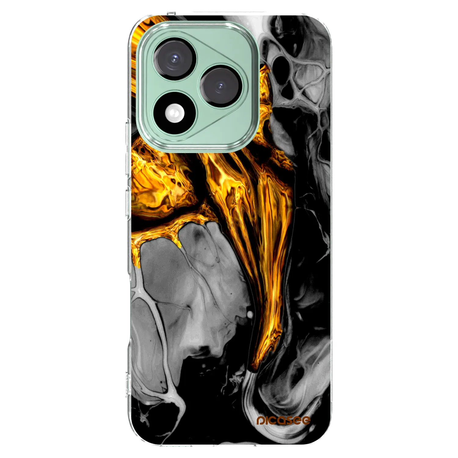 Picasee silikonska prozirna maskica za Honor 400 Lite 5G - Black Gold