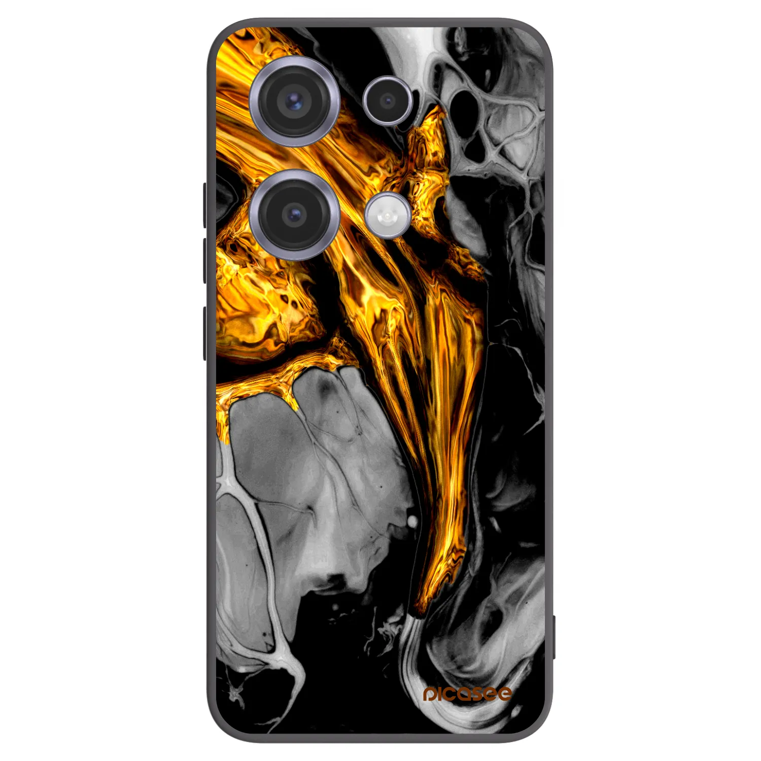 Picasee crna silikonska maskica za Xiaomi Redmi Note 14S - Black Gold