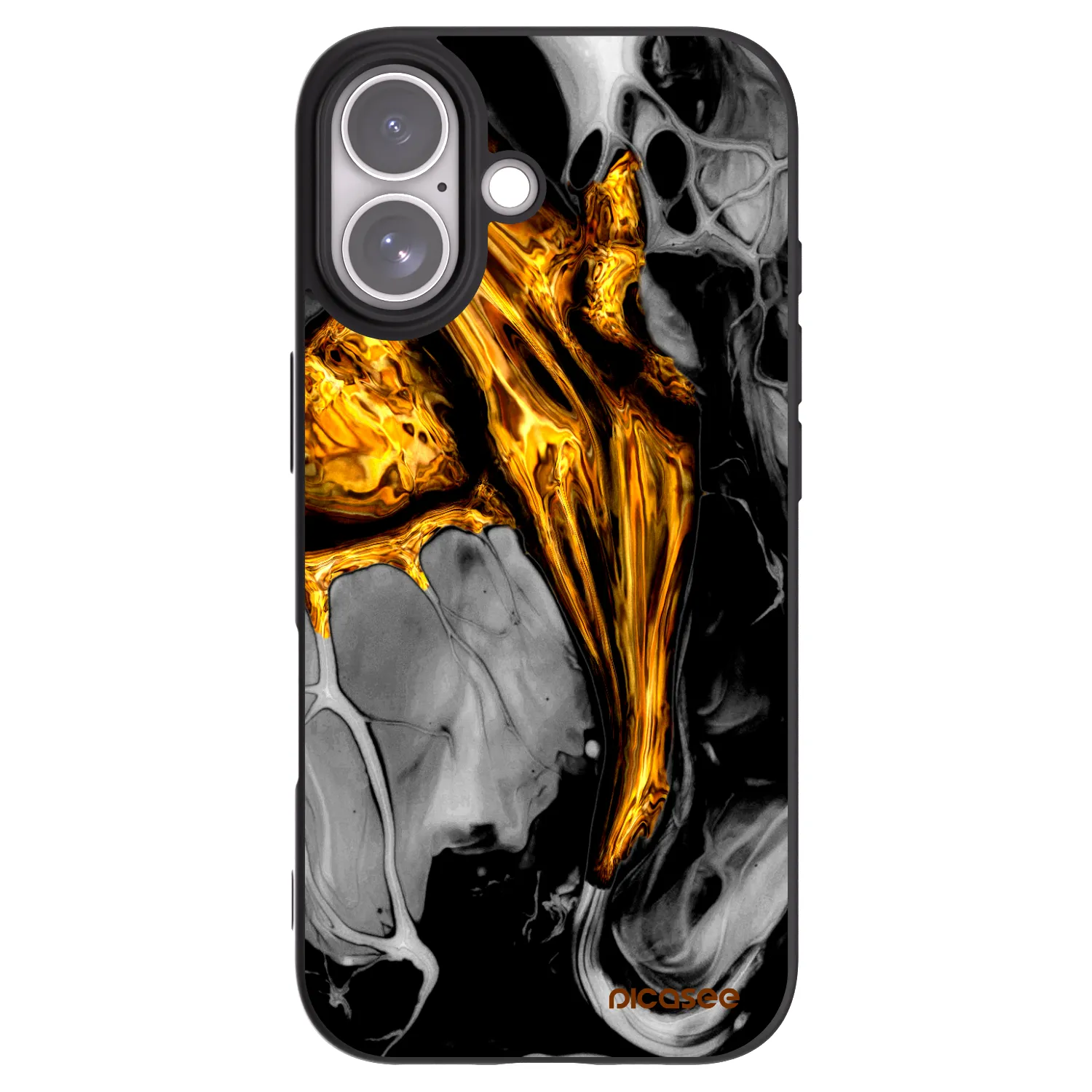 Picasee crna silikonska maskica za Apple iPhone 17 - Black Gold