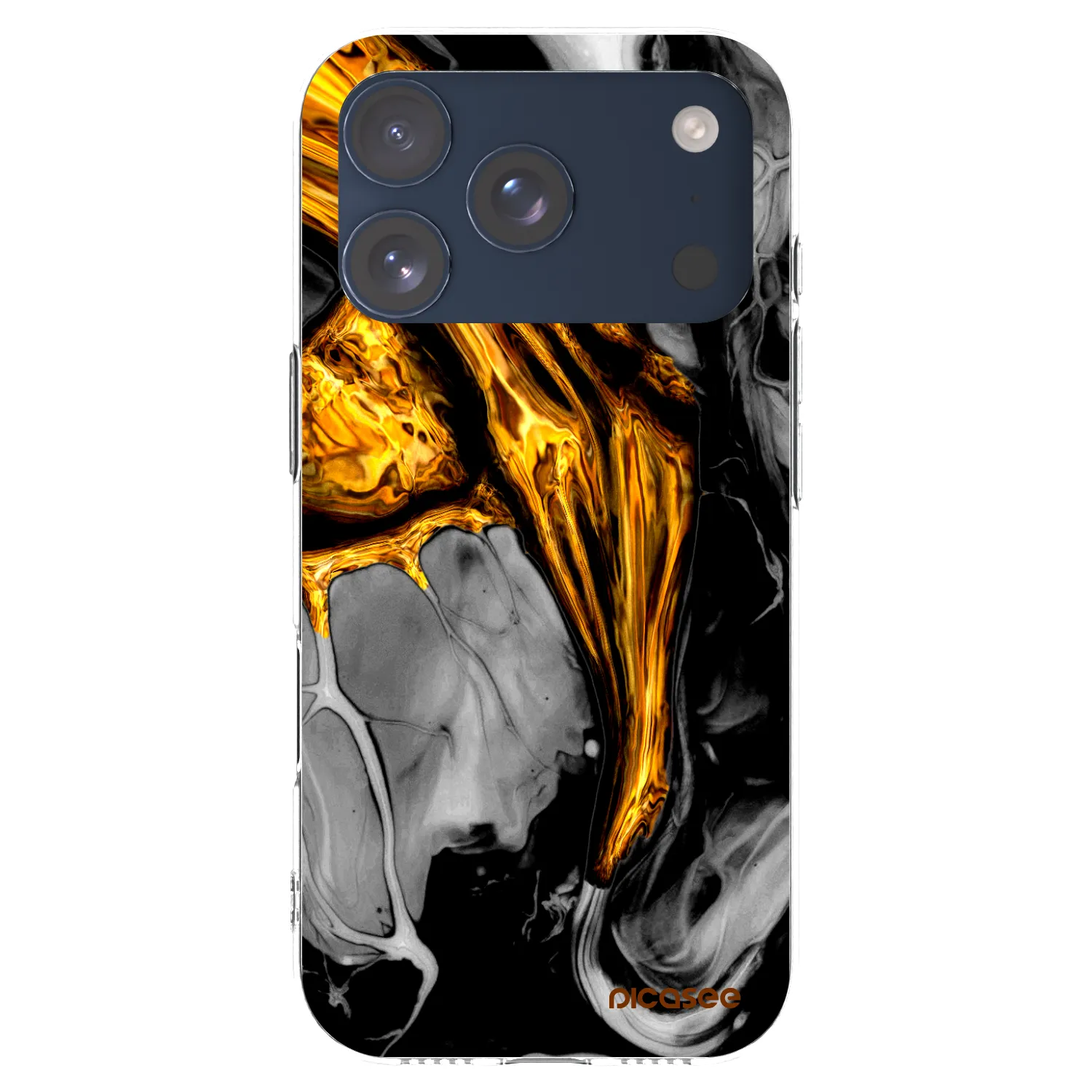 Picasee silikonska prozirna maskica za Apple iPhone 17 Pro - Black Gold