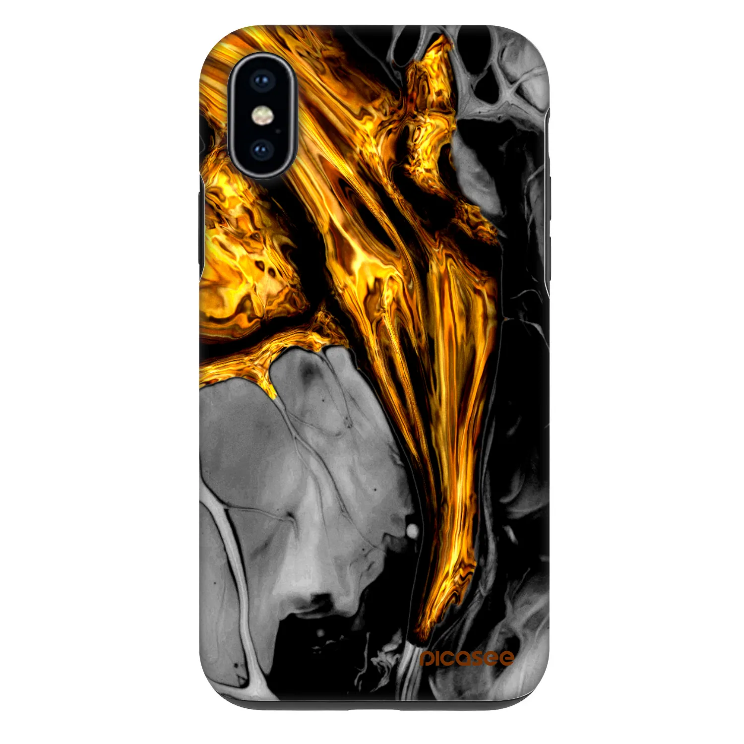 Picasee Fashion Case za Apple iPhone X/XS - Black Gold