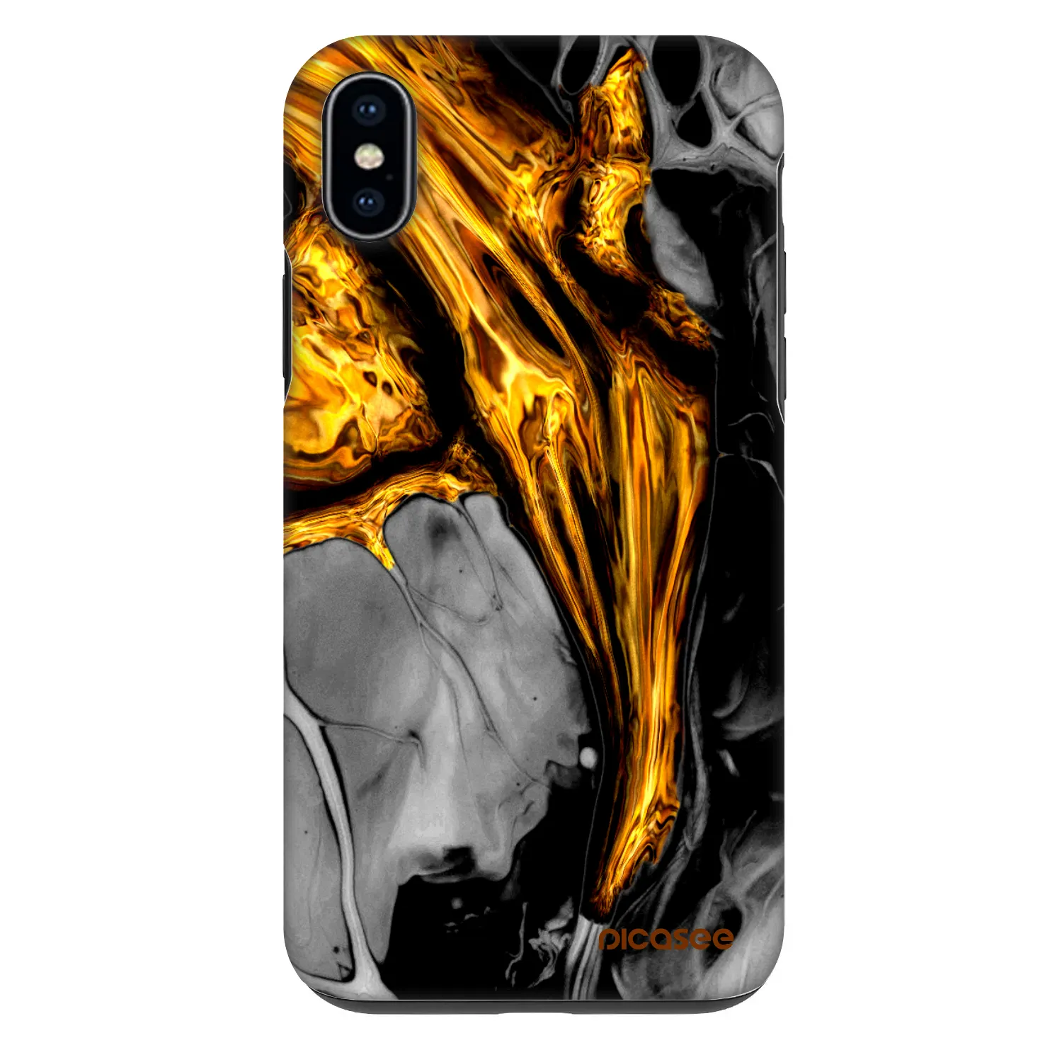 Picasee Fashion Case za Apple iPhone XS Max - Black Gold
