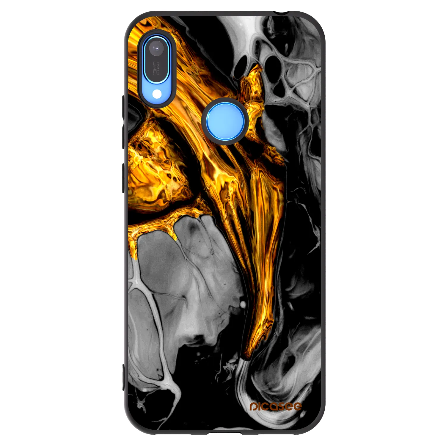 Picasee crna silikonska maskica za Huawei Y6 2019 - Black Gold