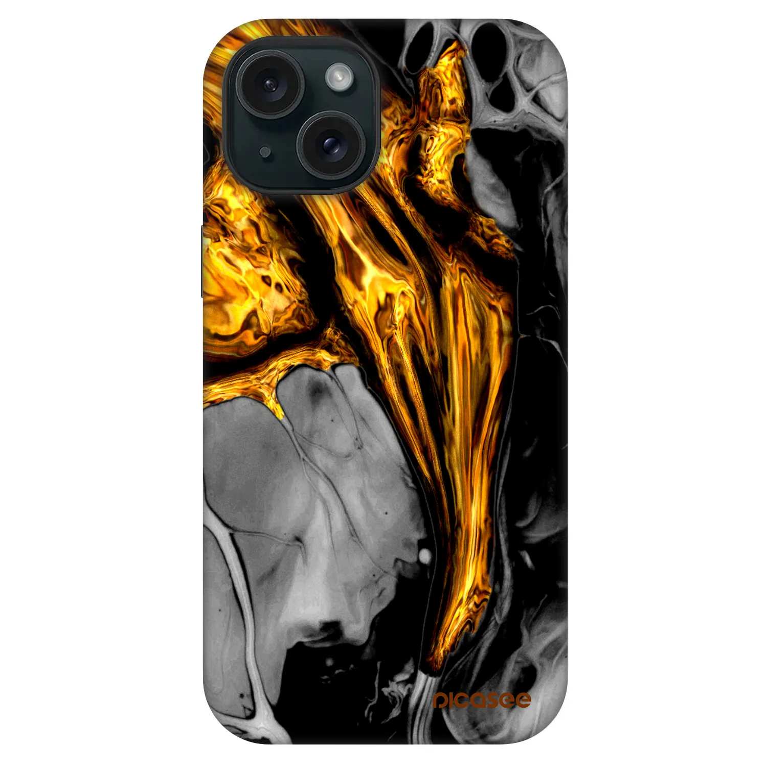 Picasee Fashion Case MagSafe za Apple iPhone 15 - Black Gold