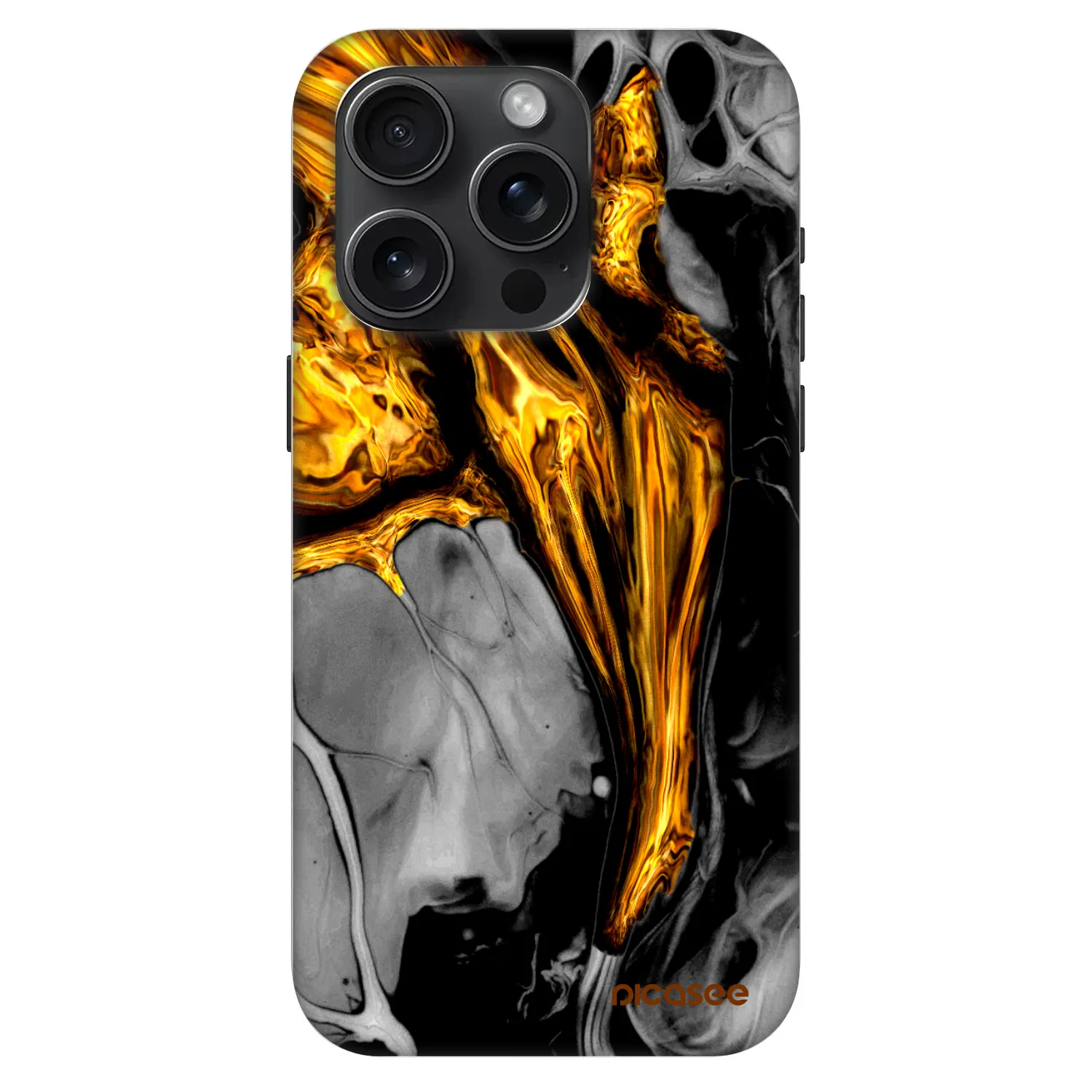 Picasee Fashion Case MagSafe za Apple iPhone 15 Pro - Black Gold