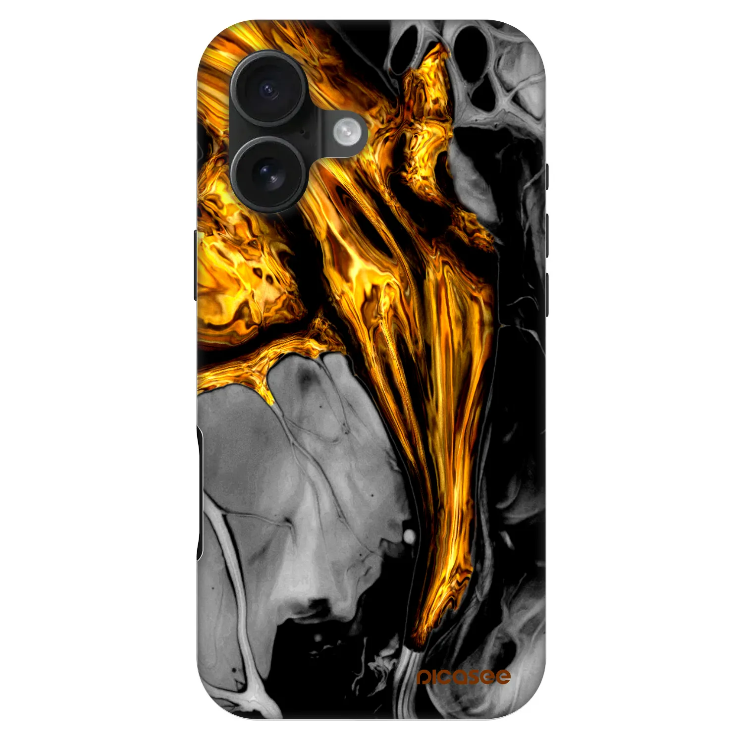 Picasee Fashion Case MagSafe za Apple iPhone 16 - Black Gold
