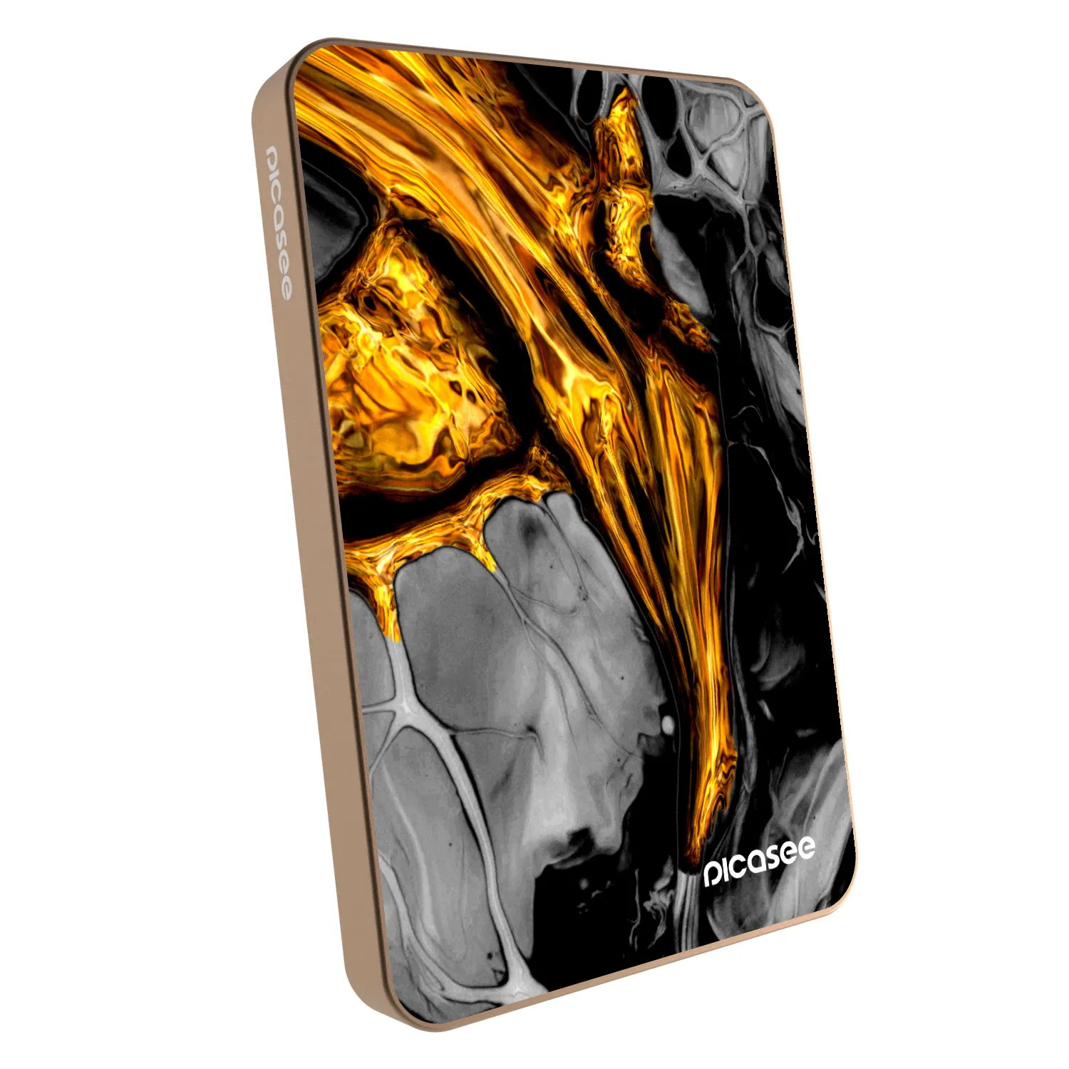 Picasee Prijenosni punjač s MagSafe 5 000 mAh Zlatni - Black Gold