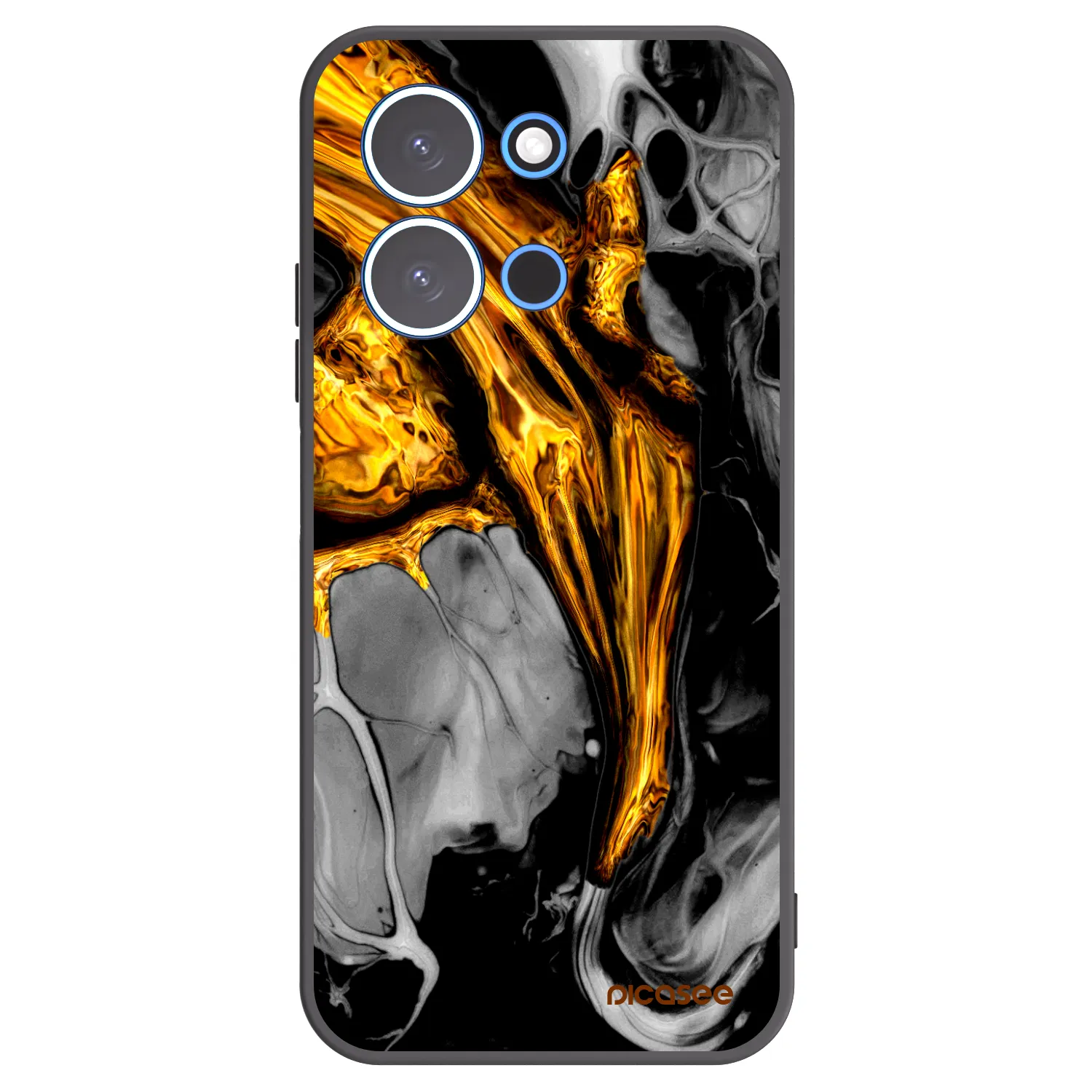 Picasee crna silikonska maskica za Xiaomi Redmi 15C 4G - Black Gold