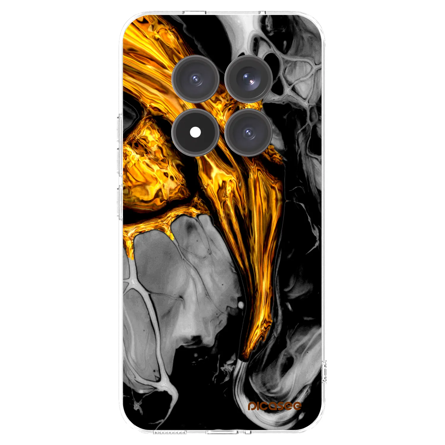 Picasee silikonska prozirna maskica za Xiaomi Redmi Note 15 Pro+ - Black Gold