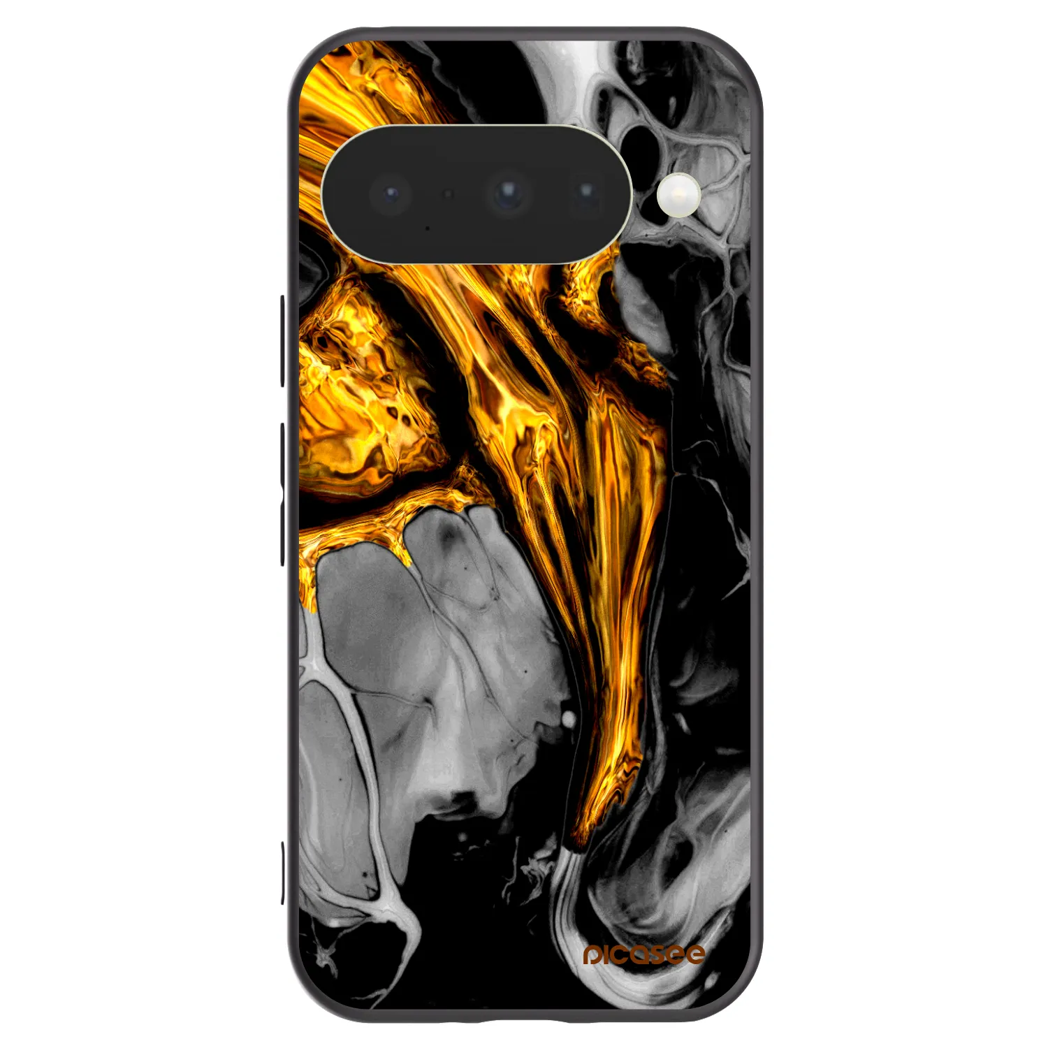Picasee crna silikonska maskica za Google Pixel 10 - Black Gold