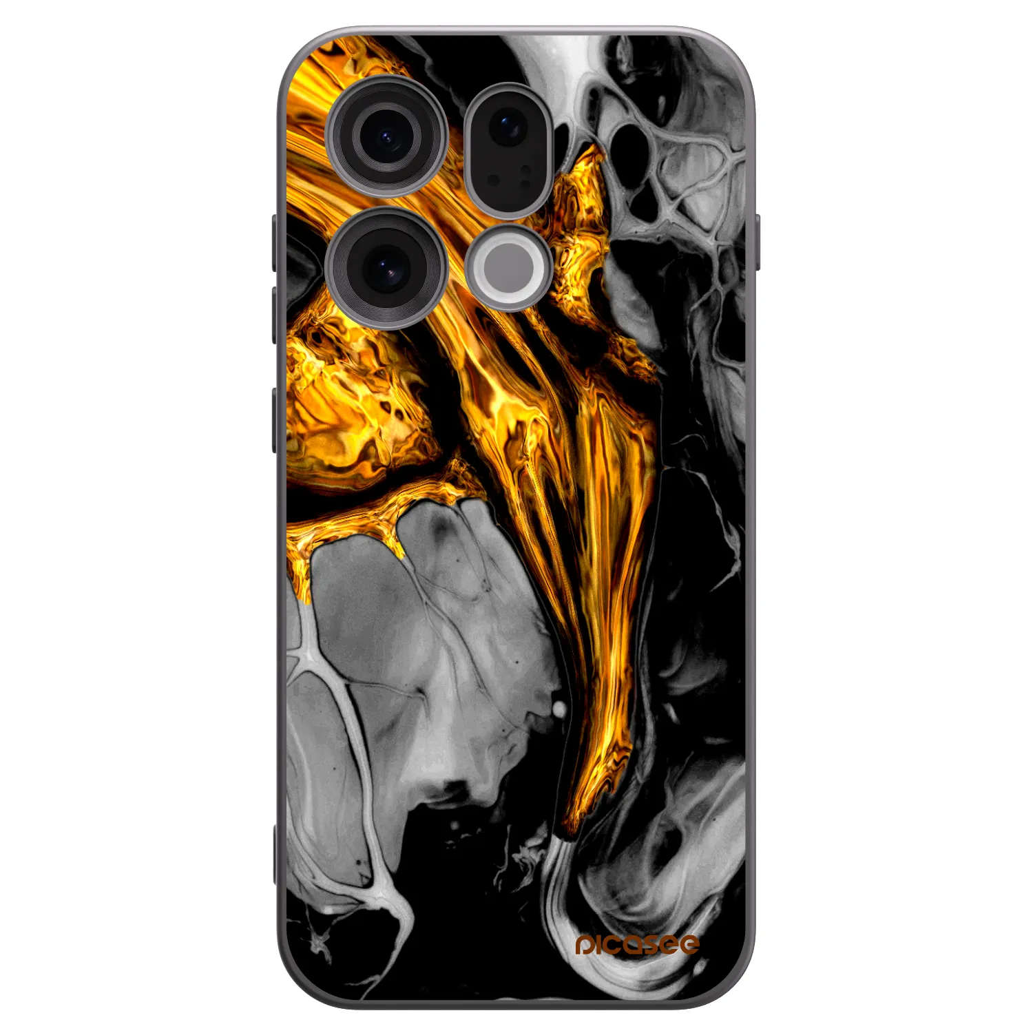 Picasee crna silikonska maskica za OPPO Find X9 - Black Gold