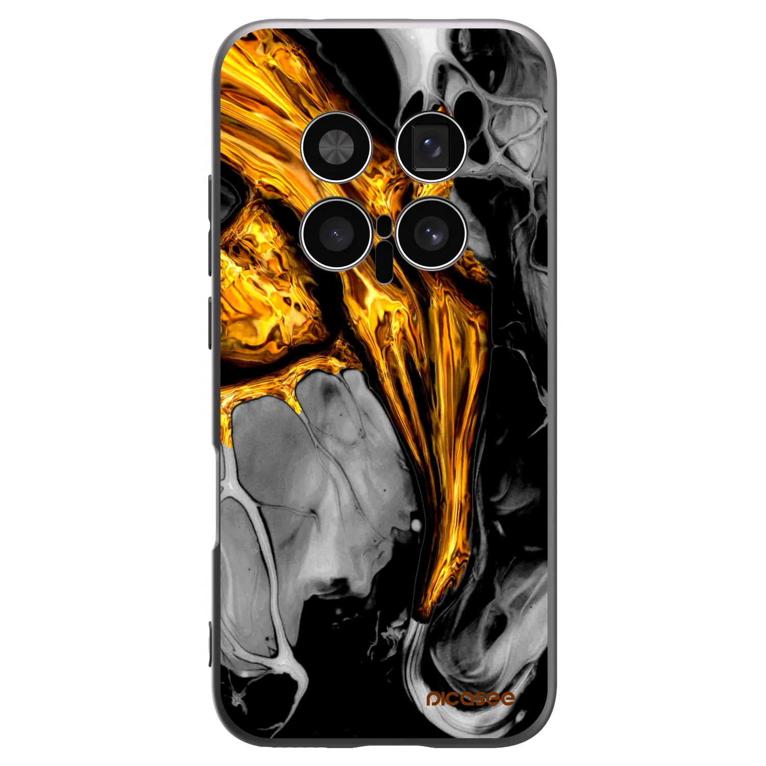 Picasee crna silikonska maskica za Honor Magic8 Pro 5G - Black Gold