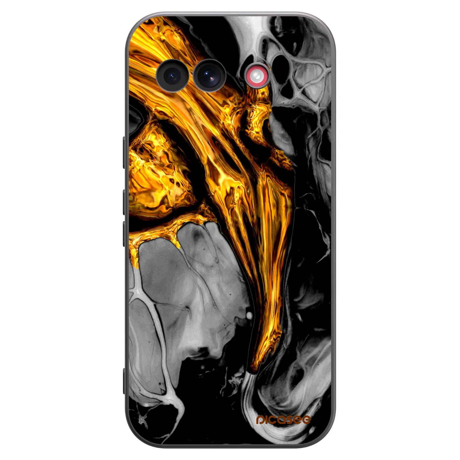 Picasee crna silikonska maskica za Google Pixel 10a - Black Gold