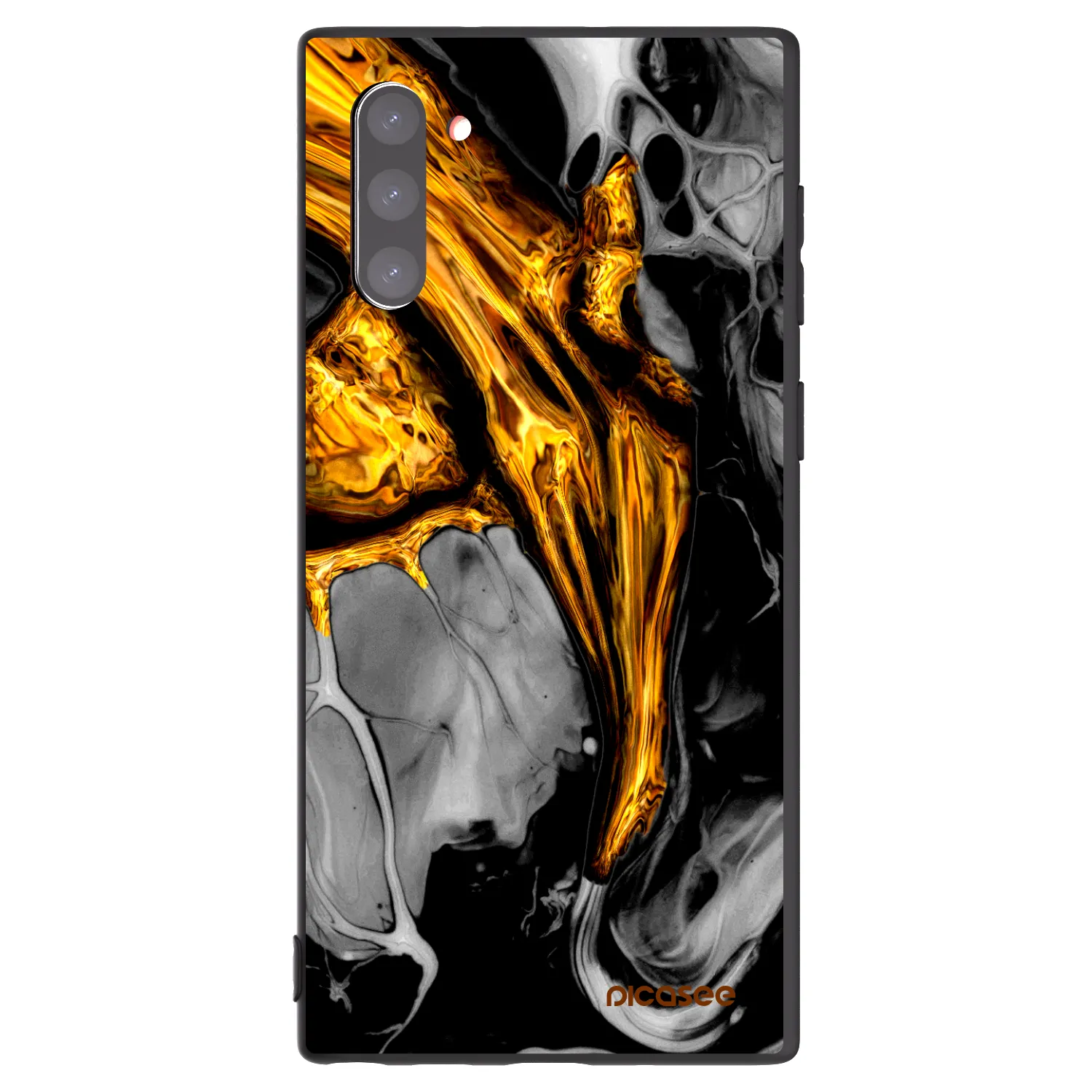 Picasee crna silikonska maskica za Samsung Galaxy Note 10 N970F - Black Gold