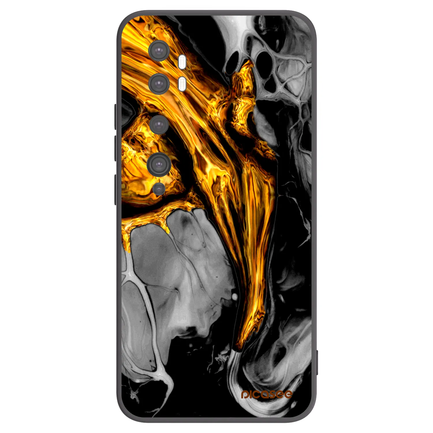 Picasee crna silikonska maskica za Xiaomi Mi Note 10 (Pro) - Black Gold