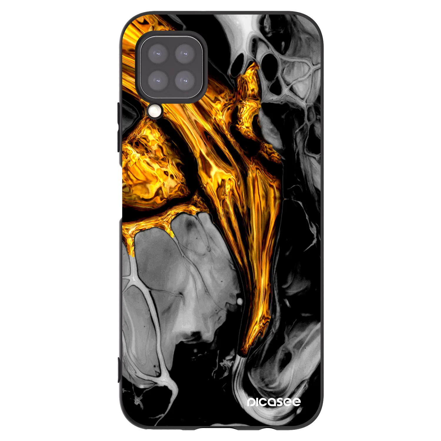 Picasee crna silikonska maskica za Huawei P40 Lite - Black Gold