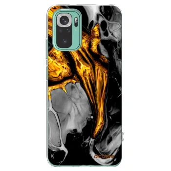 Picasee silikonska prozirna maskica za Xiaomi Redmi Note 10 Pro - Black Gold