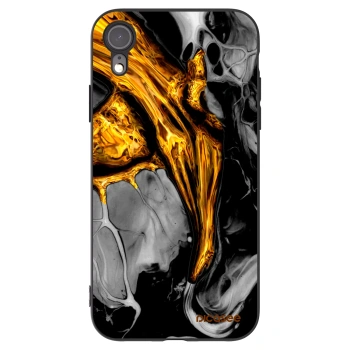 Picasee crna silikonska maskica za Apple iPhone XR - Black Gold