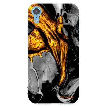 Picasee silikonska prozirna maskica za Apple iPhone XR - Black Gold