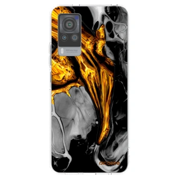 Picasee silikonska prozirna maskica za Vivo X60 Pro 5G - Black Gold