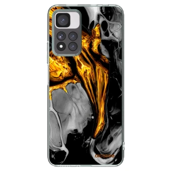 Picasee silikonska prozirna maskica za Xiaomi Redmi Note 11 Pro+ 5G - Black Gold