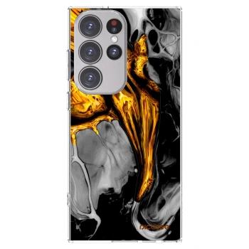 Picasee silikonska prozirna maskica za Samsung Galaxy S23 Ultra 5G - Black Gold