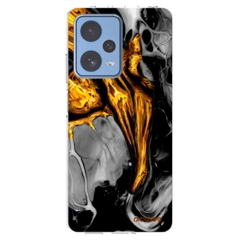 Picasee silikonska prozirna maskica za Xiaomi Redmi Note 12 Pro 5G - Black Gold