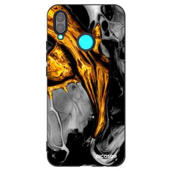 Picasee crna silikonska maskica za Huawei Nova 3 - Black Gold