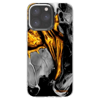 Picasee silikonska prozirna maskica za Apple iPhone 15 Pro Max - Black Gold
