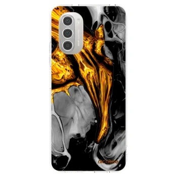 Picasee silikonska prozirna maskica za Motorola Moto G51 - Black Gold