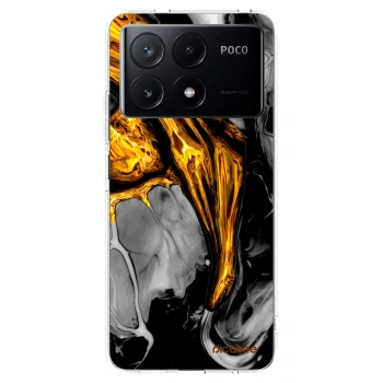 Picasee silikonska prozirna maskica za Xiaomi Poco X6 Pro - Black Gold