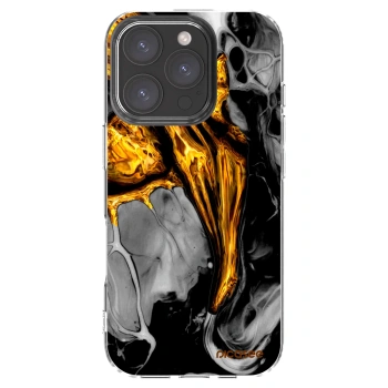 Picasee silikonska prozirna maskica za Apple iPhone 16 Pro - Black Gold