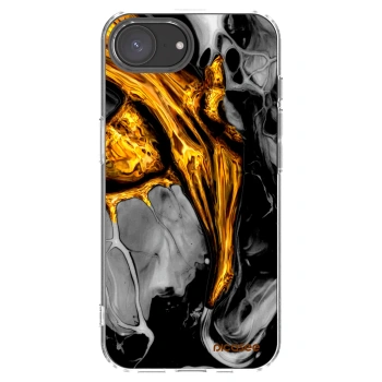 Picasee silikonska prozirna maskica za Apple iPhone 16e - Black Gold