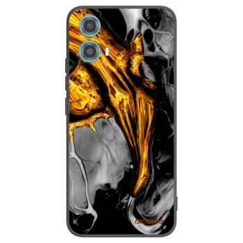 Picasee crna silikonska maskica za Motorola Moto G34 5G - Black Gold