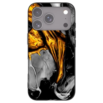 Picasee crna silikonska maskica za Apple iPhone 17 Pro - Black Gold