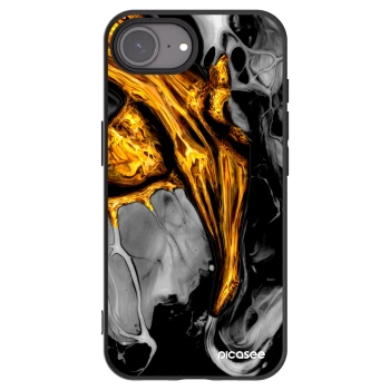 Picasee crna silikonska maskica za Apple iPhone 17e - Black Gold